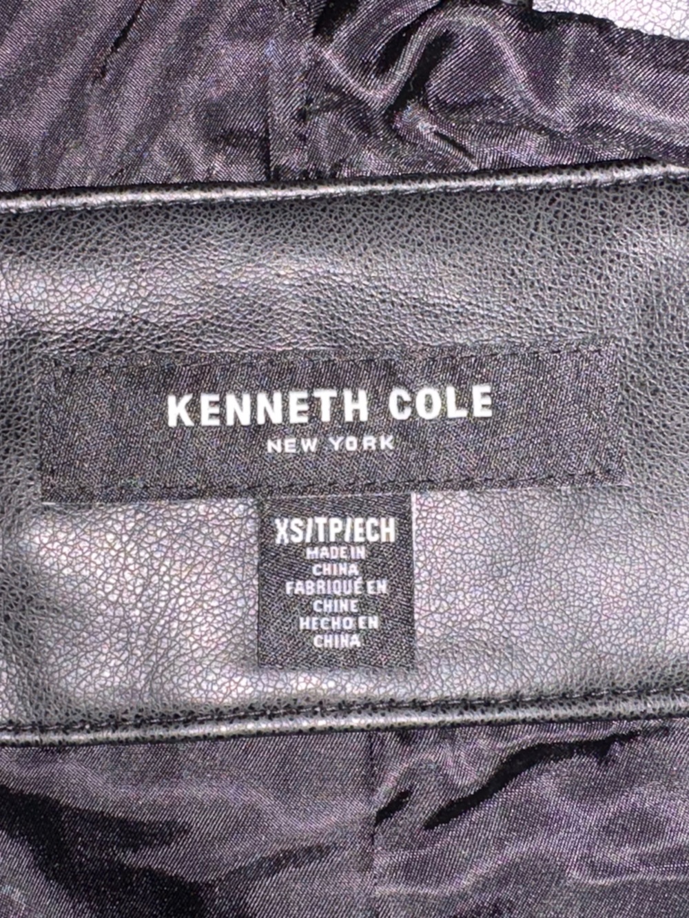 Women’s Kenneth Cole Faux-Leather Belted Jacket, XS, NWT - Picture 3 of 5